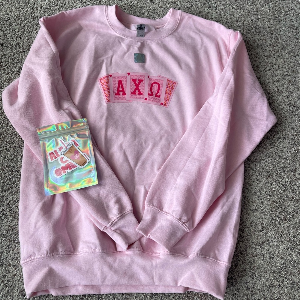 New Alphi Chi Omega sweatshirt by Made by Molz Sorority Apparel- Size Small